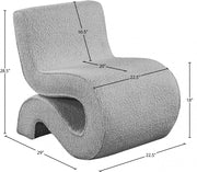 Desiree Boucle Fabric Upholstered Accent Chair in Grey - 599Grey