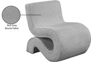 Desiree Boucle Fabric Upholstered Accent Chair in Grey - 599Grey