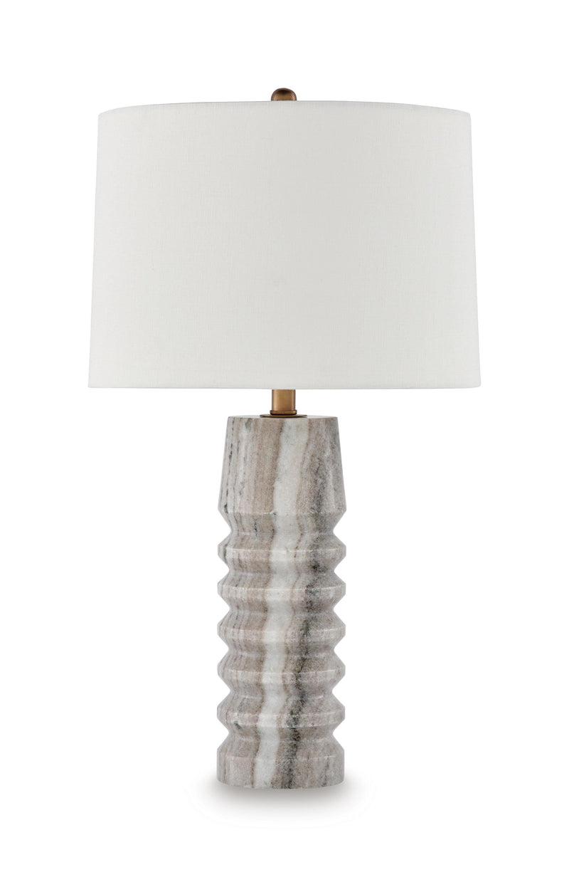 Desmont White/Beige/Gray Table Lamp - L428974