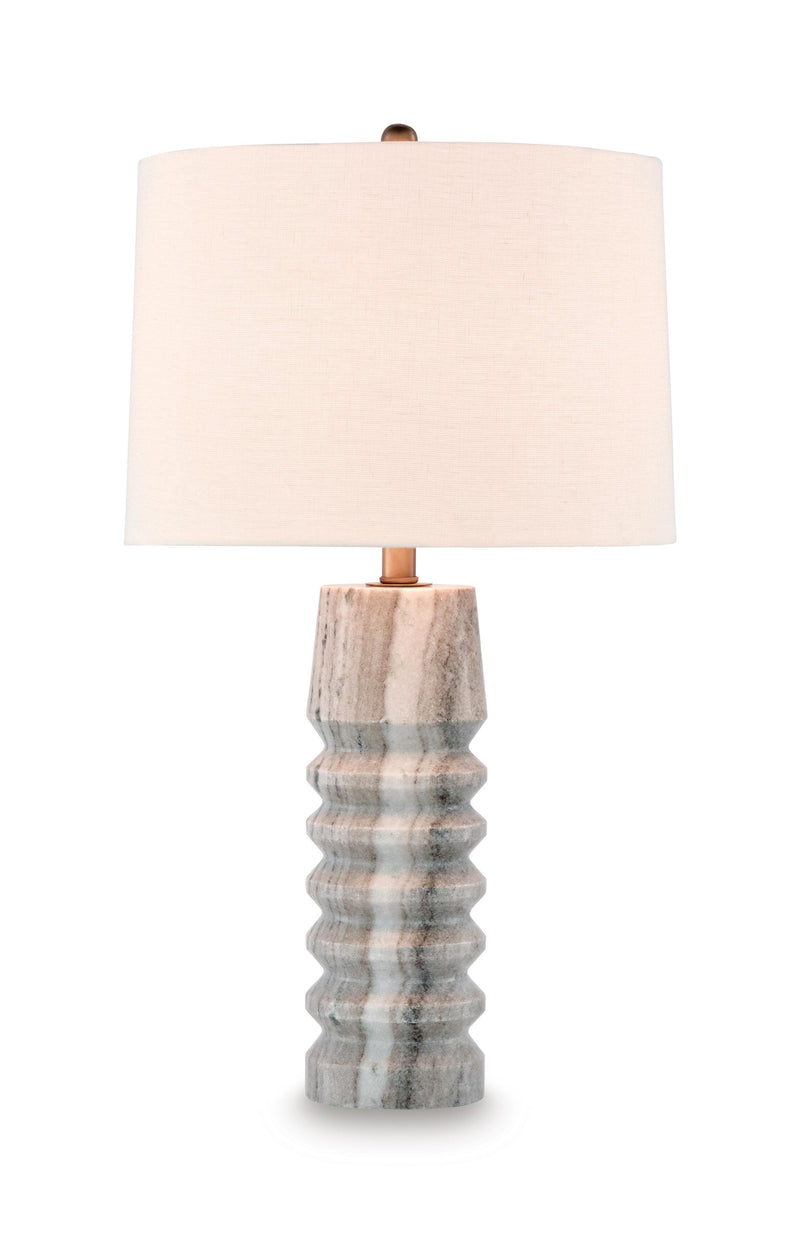 Desmont White/Beige/Gray Table Lamp - L428974