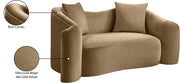 Destin 70" Velvet Upholstered Upholstered Loveseat in Beige - 44052Beige-L