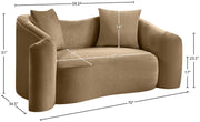 Destin 70" Velvet Upholstered Upholstered Loveseat in Beige - 44052Beige-L
