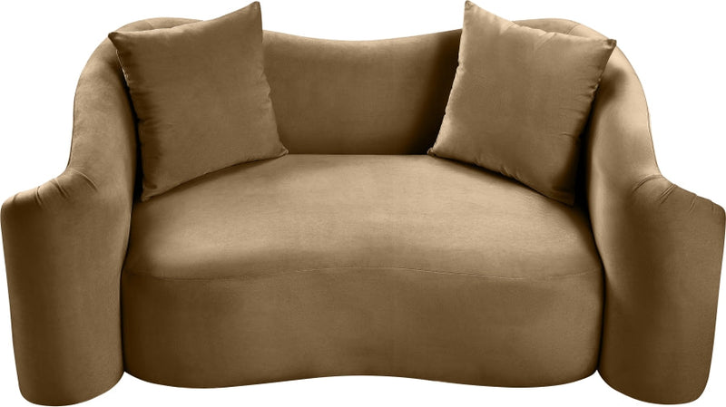 Destin 70" Velvet Upholstered Upholstered Loveseat in Beige - 44052Beige-L