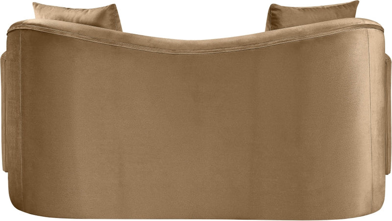 Destin 70" Velvet Upholstered Upholstered Loveseat in Beige - 44052Beige-L