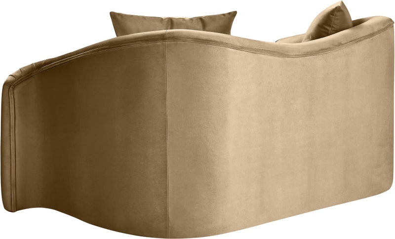 Destin 70" Velvet Upholstered Upholstered Loveseat in Beige - 44052Beige-L