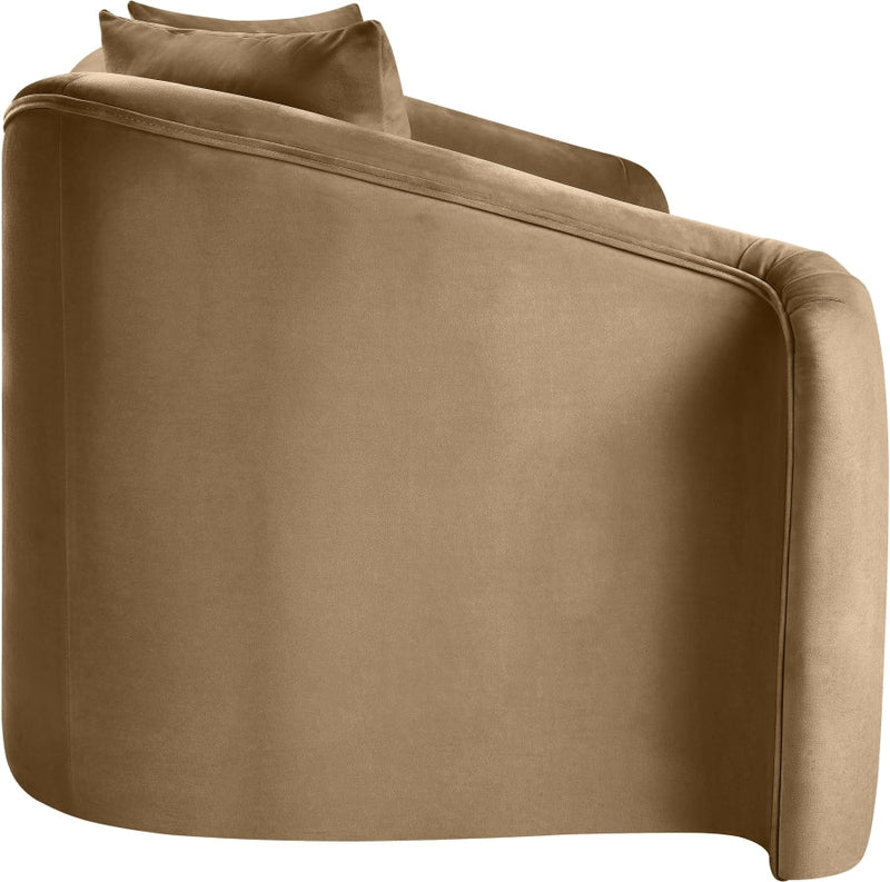 Destin 70" Velvet Upholstered Upholstered Loveseat in Beige - 44052Beige-L