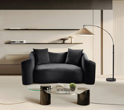 Destin 70" Velvet Upholstered Upholstered Loveseat in Black - 44052Black-L