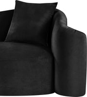 Destin 70" Velvet Upholstered Upholstered Loveseat in Black - 44052Black-L