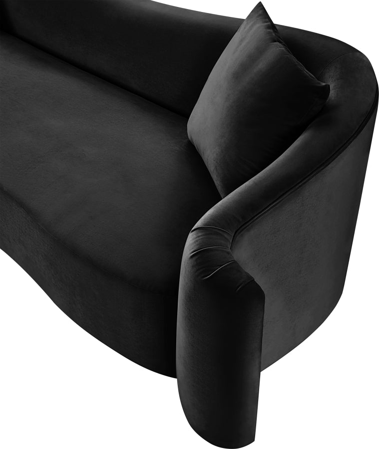 Destin 70" Velvet Upholstered Upholstered Loveseat in Black - 44052Black-L