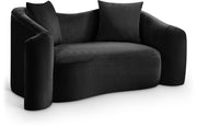 Destin 70" Velvet Upholstered Upholstered Loveseat in Black - 44052Black-L