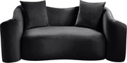 Destin 70" Velvet Upholstered Upholstered Loveseat in Black - 44052Black-L