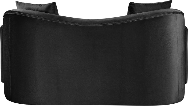 Destin 70" Velvet Upholstered Upholstered Loveseat in Black - 44052Black-L