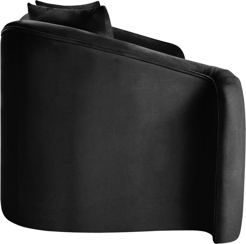 Destin 70" Velvet Upholstered Upholstered Loveseat in Black - 44052Black-L