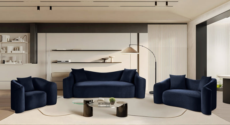 Destin 70" Velvet Upholstered Upholstered Loveseat in Blue - 44052Navy-L