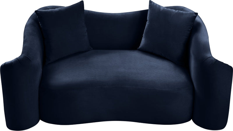 Destin 70" Velvet Upholstered Upholstered Loveseat in Blue - 44052Navy-L
