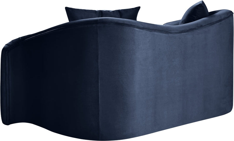 Destin 70" Velvet Upholstered Upholstered Loveseat in Blue - 44052Navy-L