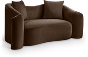 Destin 70" Velvet Upholstered Upholstered Loveseat in Brown - 44052Brown-L