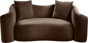 Destin 70" Velvet Upholstered Upholstered Loveseat in Brown - 44052Brown-L