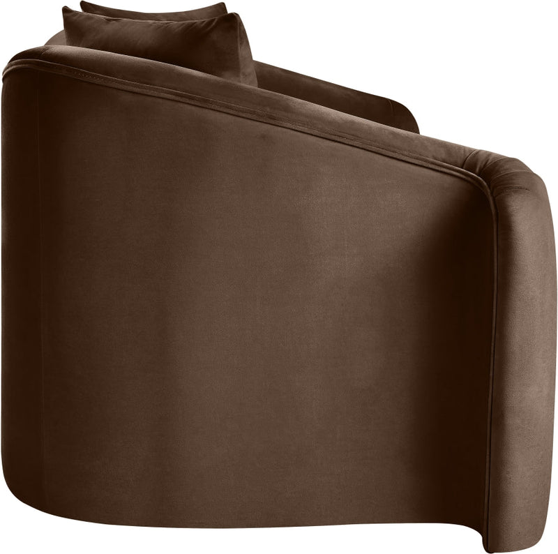 Destin 70" Velvet Upholstered Upholstered Loveseat in Brown - 44052Brown-L