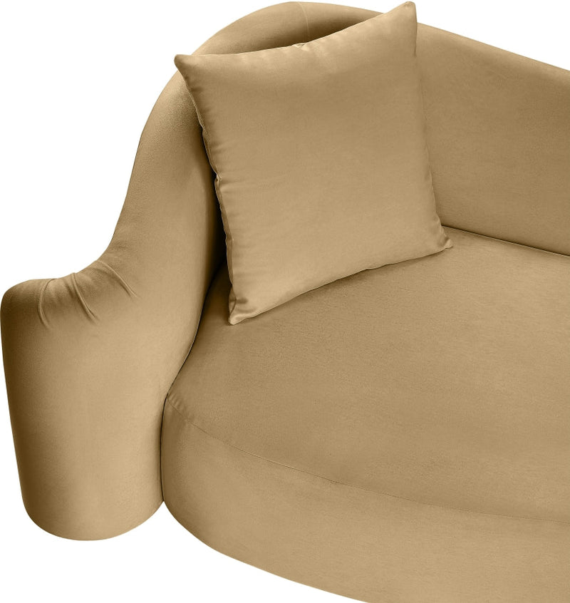 Destin 70" Velvet Upholstered Upholstered Loveseat in Camel - 44052Camel-L