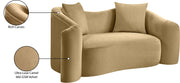 Destin 70" Velvet Upholstered Upholstered Loveseat in Camel - 44052Camel-L