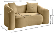Destin 70" Velvet Upholstered Upholstered Loveseat in Camel - 44052Camel-L