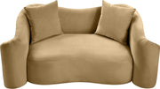 Destin 70" Velvet Upholstered Upholstered Loveseat in Camel - 44052Camel-L