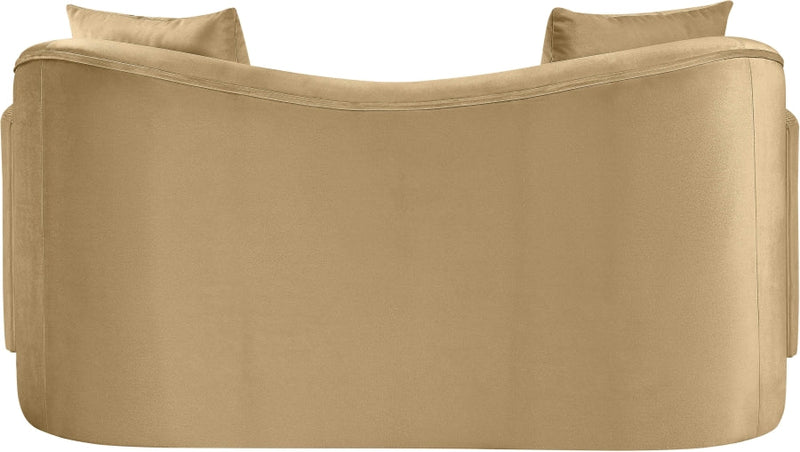 Destin 70" Velvet Upholstered Upholstered Loveseat in Camel - 44052Camel-L