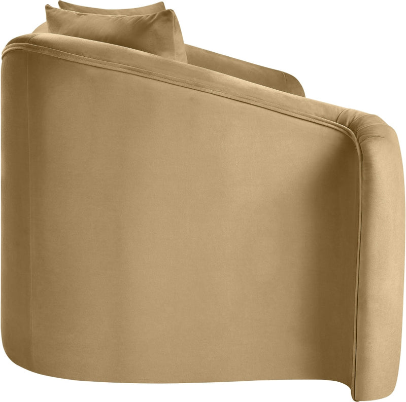 Destin 70" Velvet Upholstered Upholstered Loveseat in Camel - 44052Camel-L