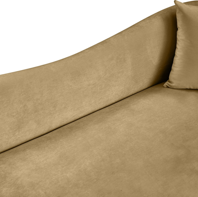 Destin 70" Velvet Upholstered Upholstered Loveseat in Camel - 44052Camel-L