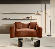 Destin 70" Velvet Upholstered Upholstered Loveseat in Cognac - 44052Cognac-L