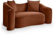 Destin 70" Velvet Upholstered Upholstered Loveseat in Cognac - 44052Cognac-L