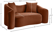 Destin 70" Velvet Upholstered Upholstered Loveseat in Cognac - 44052Cognac-L
