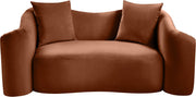 Destin 70" Velvet Upholstered Upholstered Loveseat in Cognac - 44052Cognac-L