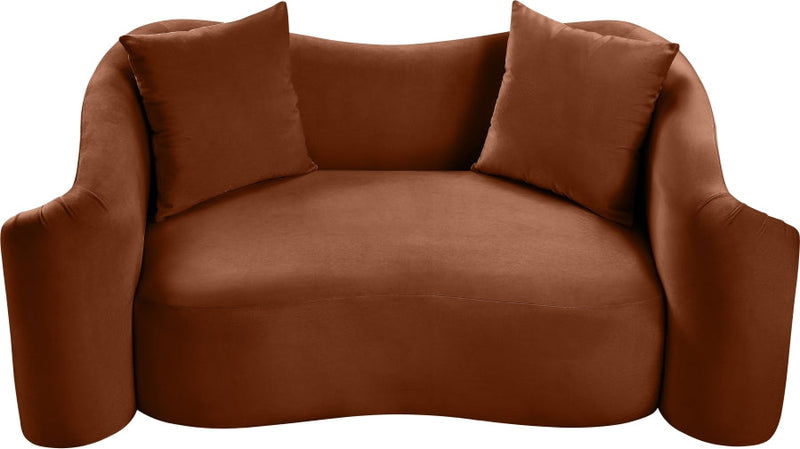 Destin 70" Velvet Upholstered Upholstered Loveseat in Cognac - 44052Cognac-L