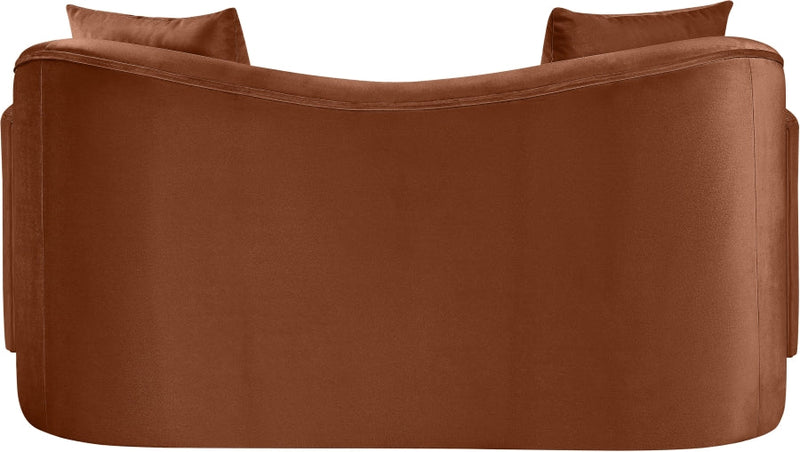 Destin 70" Velvet Upholstered Upholstered Loveseat in Cognac - 44052Cognac-L