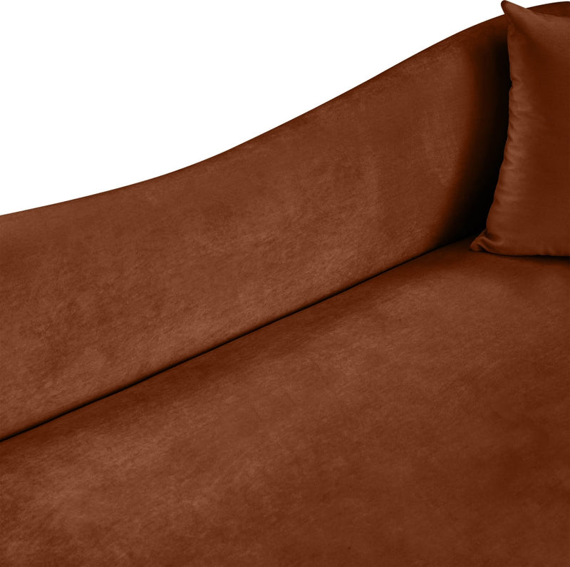 Destin 70" Velvet Upholstered Upholstered Loveseat in Cognac - 44052Cognac-L
