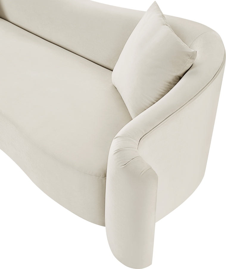 Destin 70" Velvet Upholstered Upholstered Loveseat in Cream - 44052Cream-L