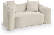 Destin 70" Velvet Upholstered Upholstered Loveseat in Cream - 44052Cream-L