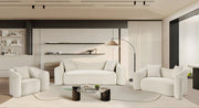 Destin 70" Velvet Upholstered Upholstered Loveseat in Cream - 44052Cream-L