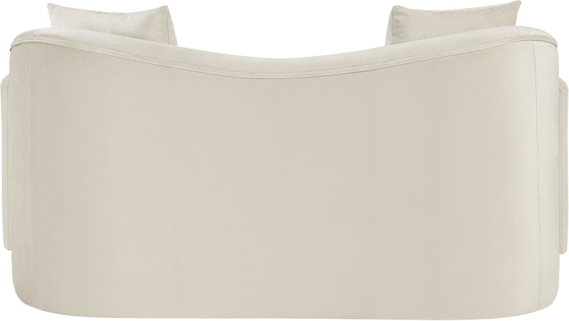 Destin 70" Velvet Upholstered Upholstered Loveseat in Cream - 44052Cream-L