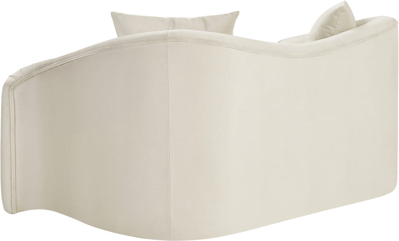 Destin 70" Velvet Upholstered Upholstered Loveseat in Cream - 44052Cream-L