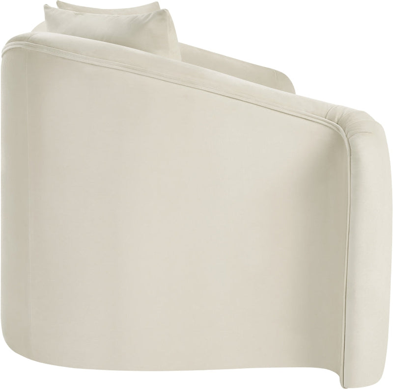 Destin 70" Velvet Upholstered Upholstered Loveseat in Cream - 44052Cream-L