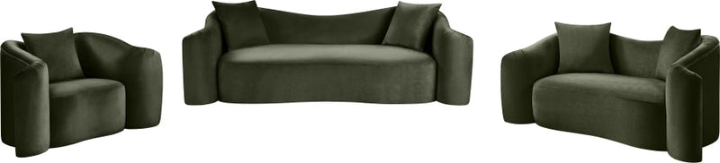 Destin 70" Velvet Upholstered Upholstered Loveseat in Green - 44052Green-L