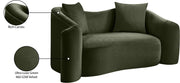 Destin 70" Velvet Upholstered Upholstered Loveseat in Green - 44052Green-L