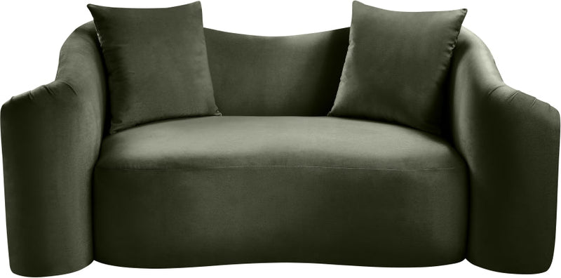 Destin 70" Velvet Upholstered Upholstered Loveseat in Green - 44052Green-L