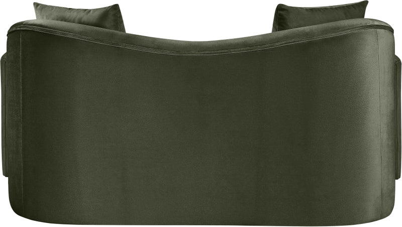 Destin 70" Velvet Upholstered Upholstered Loveseat in Green - 44052Green-L