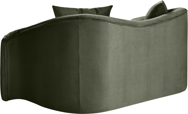 Destin 70" Velvet Upholstered Upholstered Loveseat in Green - 44052Green-L
