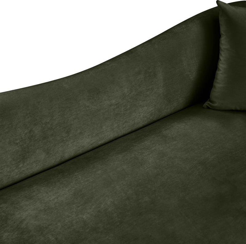 Destin 70" Velvet Upholstered Upholstered Loveseat in Green - 44052Green-L
