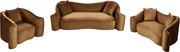 Destin 70" Velvet Upholstered Upholstered Loveseat in Saddle - 44052Saddle-L